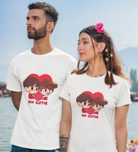 My Cute Lover Printed Couple (White) T-shirts