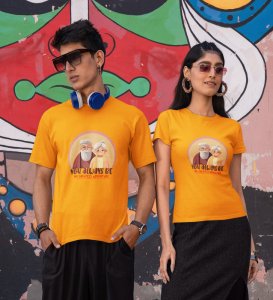 You Are My Greatest Adventure Printed (Yellow) T-shirts For Couple