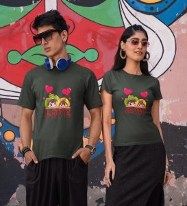 My Crush Is My Love Cutest Printed (green) T-shirts For Couples