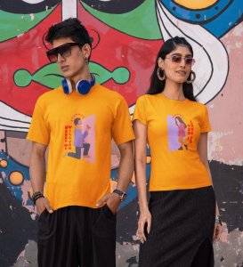 Will You Marry Me? Printed (Yellow) T-shirts For Couples