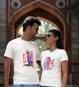 Will You Marry Me? Printed (White) T-shirts For Couples