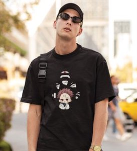 Sarcastic Itadori Cotton Black Tshirt For Mens and Boys