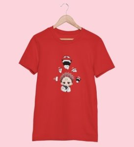 Sarcastic Itadori Cotton Red Printed Tshirt For Mens and Boys