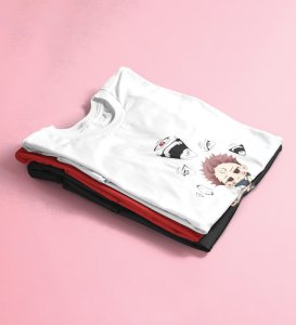 Sarcastic Itadori Cotton White Printed Tshirt For Mens and Boys