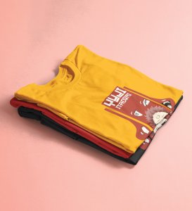 Spiritual Itadori Cotton Yellow Printed Tshirt For Mens and Boys