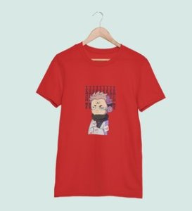Yuji Itadori Printed Cotton Red Tshirt For Mens and Boys