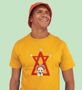 Yuji Itadori Printed Cotton Yellow Tshirt For Mens and Boys
