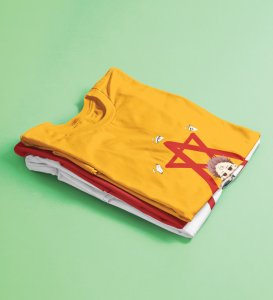 Yuji Itadori Printed Cotton Yellow Tshirt For Mens and Boys