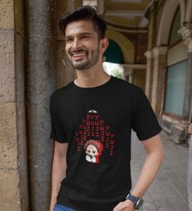 Evil Eye Itadori Cotton Black Tshirt For Mens and Boys