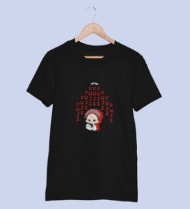 Evil Eye Itadori Cotton Black Tshirt For Mens and Boys