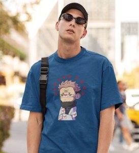 Pissed Itadori Cotton Blue Tshirt For Mens and Boys