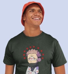 Pissed Itadori Cotton Green Tshirt For Mens and Boys