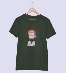 Pissed Itadori Cotton Green Tshirt For Mens and Boys