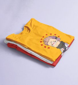 Pissed Itadori Cotton Yellow Tshirt For Mens and Boys