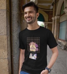 Anime Cotton Black Tshirt For Mens and Boys