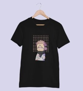 Anime Cotton Black Tshirt For Mens and Boys