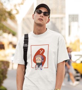 Printed Itadori Anime Cotton White Tshirt For Mens and Boys