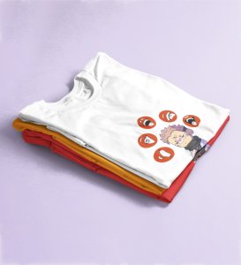 Printed Anime Cotton White Tshirt For Mens and Boys