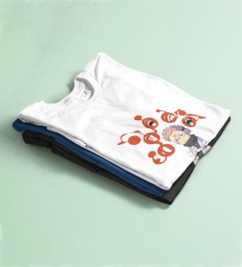 Nine Faced Itadori Cotton White Printed Tshirt For Mens and Boys