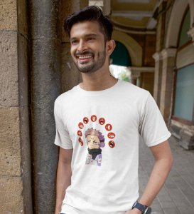 Nine Faced Anime Cotton White Tshirt For Mens and Boys