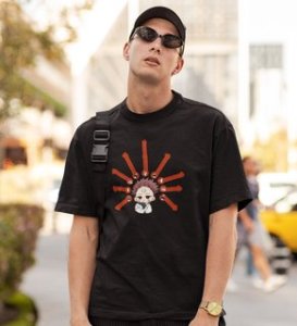 Anime Itadori Cotton Black Tshirt For Mens and Boys