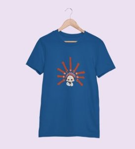 Anime Printed Itadori Cotton Blue Tshirt For Mens and Boys