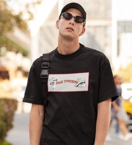 Anime Itadori Cotton Black Tshirt For Mens and Boys