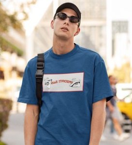 Anime Printed Itadori Cotton Blue Tshirt For Mens and Boys