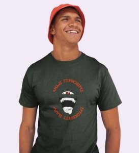 Itadori Two Faces, Printed Cotton Green Tshirt For Mens and Boys