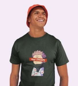 Monster Itadori, Printed Cotton Green Tshirt For Mens and Boys