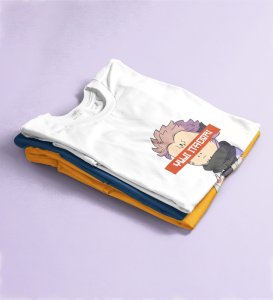 Monster Itadori, Printed Cotton White Tshirt For Mens and Boys