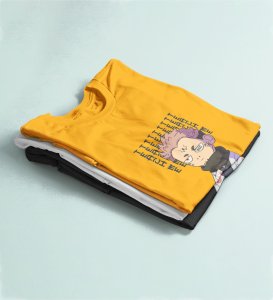 Monster Itadori, Printed Cotton Yellow Tshirt For Mens and Boys