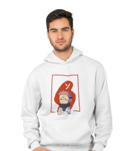 Printed Itadori Anime Cotton White Hoodies For Mens and Boys