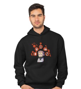 Itadori's Five Faces Cotton Black Hoodies For Mens and Boys