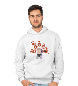 Nine Faced Itadori Cotton White Printed Hoodies For Mens and Boys