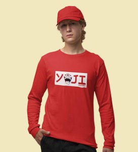 Sarcastic Itadori Cotton Red Printed Full Sleeves Tshirt For Mens and Boys