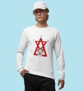 Notorious Itadori Cotton White Full Sleeves Tshirt For Mens and Boys