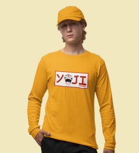 Yuji Itadori Printed Cotton Yellow Full Sleeves Tshirt For Mens and Boys