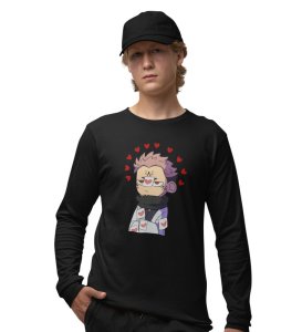 Itadori In Love Printed Cotton Black Full Sleeves Tshirt For Mens and Boys