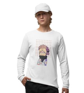 Itadori In Love Printed Cotton White Full Sleeves Tshirt For Mens and Boys