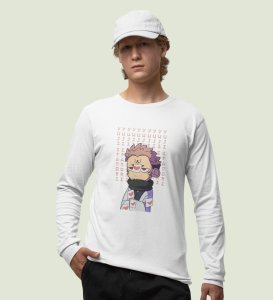Itadori In Love Printed Cotton White Full Sleeves Tshirt For Mens and Boys