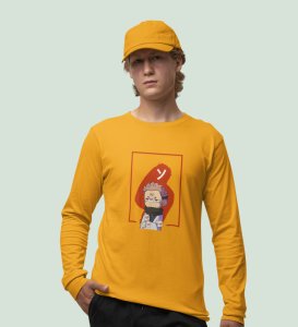 Itadori In Love Printed Cotton Yellow Full Sleeves Tshirt For Mens and Boys