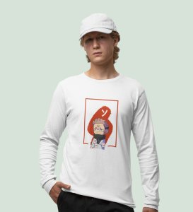 Pissed Itadori Cotton White Full Sleeves Tshirt For Mens and Boys