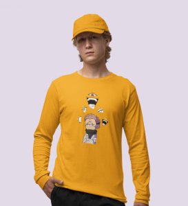 Pissed Itadori Cotton Yellow Full Sleeves Tshirt For Mens and Boys