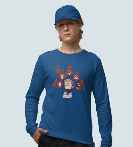 Five Faces Of Itadori Cotton Blue Printed Full Sleeves Tshirt For Mens and Boys
