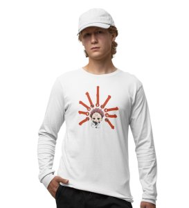 Nine Faced Itadori Cotton White Printed Full Sleeves Tshirt For Mens and Boys
