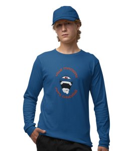 Monster Itadori, Printed Cotton Blue Full Sleeves Tshirt For Mens and Boys