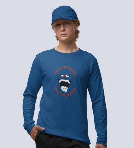 Monster Itadori, Printed Cotton Blue Full Sleeves Tshirt For Mens and Boys