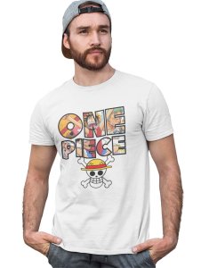 One Piece - White printed cotton t-shirt - Comfortable and Stylish Tshirt