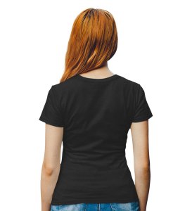 HopOfferReady For Adventure Black Round Neck Cotton Half Sleeved Women's T-Shirt with Printed Graphics